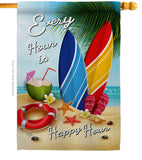 Beach Every Hour - Beach Coastal Vertical Impressions Decorative Flags HG106080 Made In USA