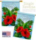 Enjoy Hibiscus - Beach Coastal Vertical Impressions Decorative Flags HG106095 Made In USA