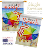 Life's A Beach - Beach Coastal Vertical Impressions Decorative Flags HG106096 Made In USA