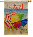 Life's A Beach - Beach Coastal Vertical Impressions Decorative Flags HG106096 Made In USA