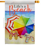 Life's A Beach - Beach Coastal Vertical Impressions Decorative Flags HG106096 Made In USA