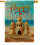 Sand Castle - Beach Coastal Vertical Impressions Decorative Flags HG106116 Made In USA