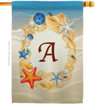 Summer A Initial - Beach Coastal Vertical Impressions Decorative Flags HG130157 Made In USA