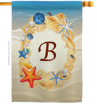 Summer B Initial - Beach Coastal Vertical Impressions Decorative Flags HG130158 Made In USA