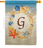 Summer G Initial - Beach Coastal Vertical Impressions Decorative Flags HG130163 Made In USA