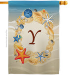 Summer Y Initial - Beach Coastal Vertical Impressions Decorative Flags HG130181 Made In USA