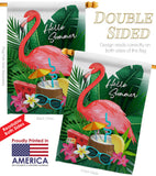 Flamingo Summer - Beach Coastal Vertical Impressions Decorative Flags HG137371 Made In USA