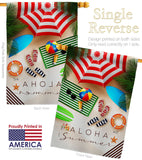 Aloha Beach Time - Beach Coastal Vertical Impressions Decorative Flags HG137451 Made In USA