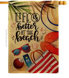 Life is Better - Beach Coastal Vertical Impressions Decorative Flags HG137482 Made In USA