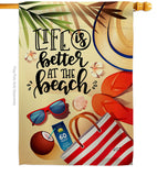 Life is Better - Beach Coastal Vertical Impressions Decorative Flags HG137482 Made In USA