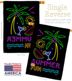Neon Summer Fun - Beach Coastal Vertical Impressions Decorative Flags HG137537 Made In USA