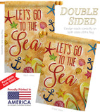 Let's Go To The Sea - Beach Coastal Vertical Impressions Decorative Flags HG192134 Made In USA