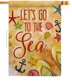 Let's Go To The Sea - Beach Coastal Vertical Impressions Decorative Flags HG192134 Made In USA