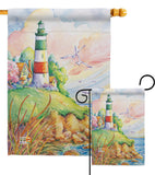 Cliff Lighthouse - Beach Coastal Vertical Impressions Decorative Flags HG106064 Made In USA