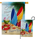 Beach Every Hour - Beach Coastal Vertical Impressions Decorative Flags HG106080 Made In USA