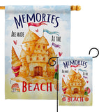 Beach Memories - Beach Coastal Vertical Impressions Decorative Flags HG106081 Made In USA