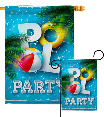 Pool Party - Beach Coastal Vertical Impressions Decorative Flags HG106087 Made In USA