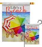 Life's A Beach - Beach Coastal Vertical Impressions Decorative Flags HG106096 Made In USA