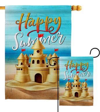 Sand Castle - Beach Coastal Vertical Impressions Decorative Flags HG106116 Made In USA