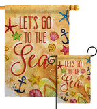 Let's Go To The Sea - Beach Coastal Vertical Impressions Decorative Flags HG192134 Made In USA