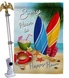 Beach Every Hour - Beach Coastal Vertical Impressions Decorative Flags HG106080 Made In USA