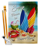 Beach Every Hour - Beach Coastal Vertical Impressions Decorative Flags HG106080 Made In USA