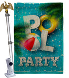 Pool Party - Beach Coastal Vertical Impressions Decorative Flags HG106087 Made In USA