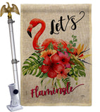 Let’s Flamingle - Beach Coastal Vertical Impressions Decorative Flags HG106094 Made In USA