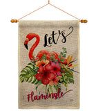 Let’s Flamingle - Beach Coastal Vertical Impressions Decorative Flags HG106094 Made In USA