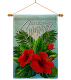 Enjoy Hibiscus - Beach Coastal Vertical Impressions Decorative Flags HG106095 Made In USA