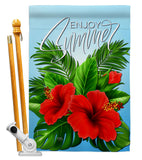 Enjoy Hibiscus - Beach Coastal Vertical Impressions Decorative Flags HG106095 Made In USA