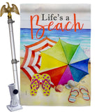 Life's A Beach - Beach Coastal Vertical Impressions Decorative Flags HG106096 Made In USA