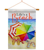 Life's A Beach - Beach Coastal Vertical Impressions Decorative Flags HG106096 Made In USA