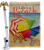 Life's A Beach - Beach Coastal Vertical Impressions Decorative Flags HG106096 Made In USA