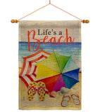 Life's A Beach - Beach Coastal Vertical Impressions Decorative Flags HG106096 Made In USA