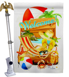 Reday For Summer - Beach Coastal Vertical Impressions Decorative Flags HG106106 Made In USA