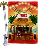 Welcome Vibes - Beach Coastal Vertical Impressions Decorative Flags HG106109 Made In USA