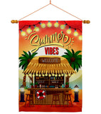 Welcome Vibes - Beach Coastal Vertical Impressions Decorative Flags HG106109 Made In USA