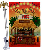 Welcome Vibes - Beach Coastal Vertical Impressions Decorative Flags HG106109 Made In USA