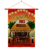 Welcome Vibes - Beach Coastal Vertical Impressions Decorative Flags HG106109 Made In USA