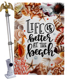 Better At Beach - Beach Coastal Vertical Impressions Decorative Flags HG106114 Made In USA