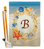 Summer B Initial - Beach Coastal Vertical Impressions Decorative Flags HG130158 Made In USA