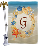 Summer G Initial - Beach Coastal Vertical Impressions Decorative Flags HG130163 Made In USA