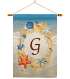 Summer G Initial - Beach Coastal Vertical Impressions Decorative Flags HG130163 Made In USA