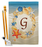 Summer G Initial - Beach Coastal Vertical Impressions Decorative Flags HG130163 Made In USA