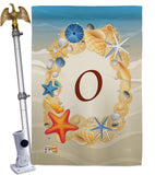 Summer O Initial - Beach Coastal Vertical Impressions Decorative Flags HG130171 Made In USA