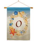 Summer O Initial - Beach Coastal Vertical Impressions Decorative Flags HG130171 Made In USA