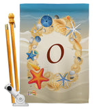 Summer O Initial - Beach Coastal Vertical Impressions Decorative Flags HG130171 Made In USA