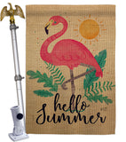 Summer Flamingo - Beach Coastal Vertical Impressions Decorative Flags HG137231 Made In USA