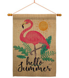 Summer Flamingo - Beach Coastal Vertical Impressions Decorative Flags HG137231 Made In USA